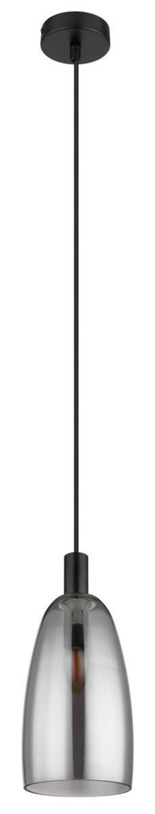 VISEČA SVETILKA        14/120 cm      E14 - črna, Design, kovina/steklo (14/120cm) - Globo