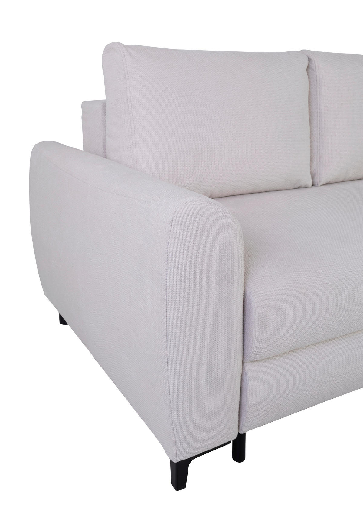 ECKSOFA in Mikrofaser Creme  - Creme/Schwarz, Design, Textil/Metall (236/148cm) - MID.YOU
