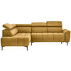 ECKSOFA Gelb, Goldfarben Velours  - Gelb/Goldfarben, Design, Textil/Metall (191/261cm) - Stylife