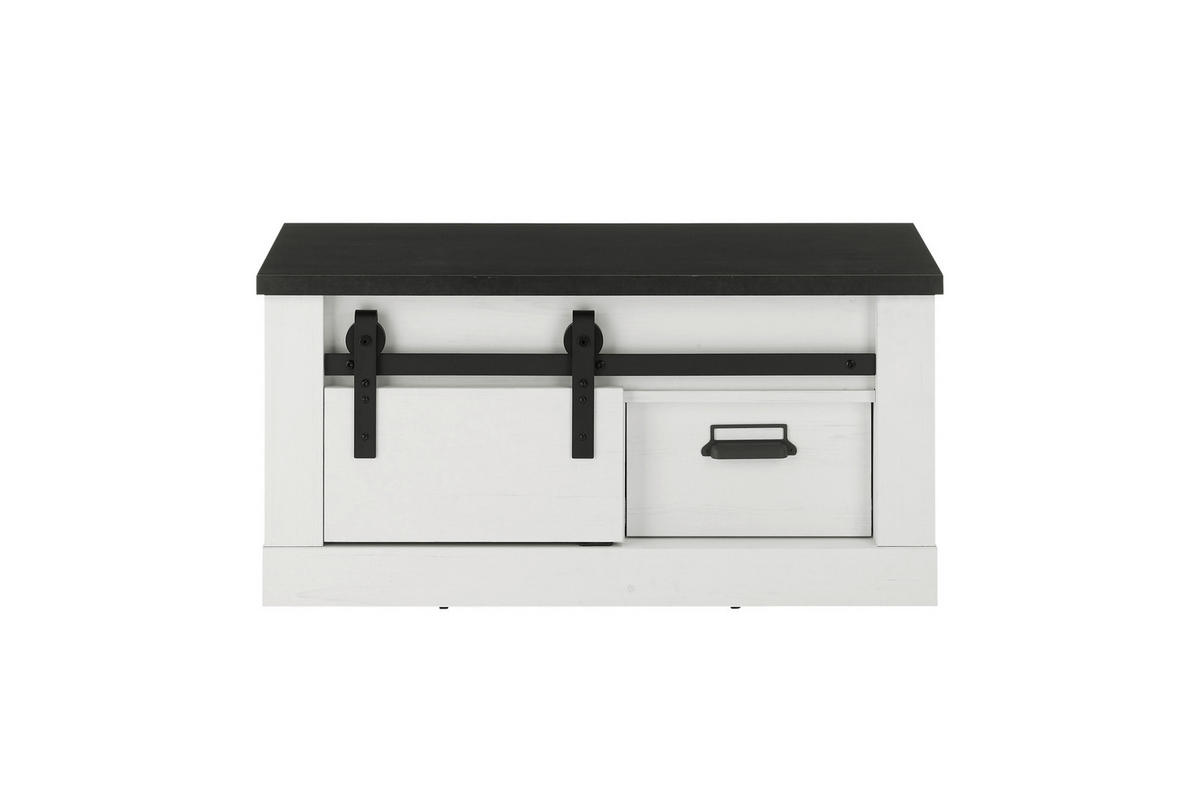 GARDEROBENBANK  in 93/46/43 cm  - Anthrazit/Schwarz, Design, Holzwerkstoff/Metall (93/46/43cm) - Modante