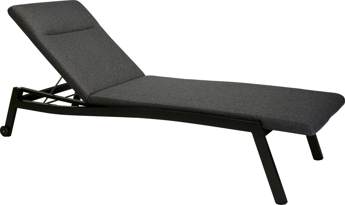 GARTENLIEGE 70/41/204 cm  - Schwarz, KONVENTIONELL, Textil/Metall (70/41/204cm) - Stern