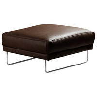HOCKER Echtleder Dunkelbraun  - Chromfarben/Dunkelbraun, Design, Leder/Metall (96/45/80cm) - Livetastic