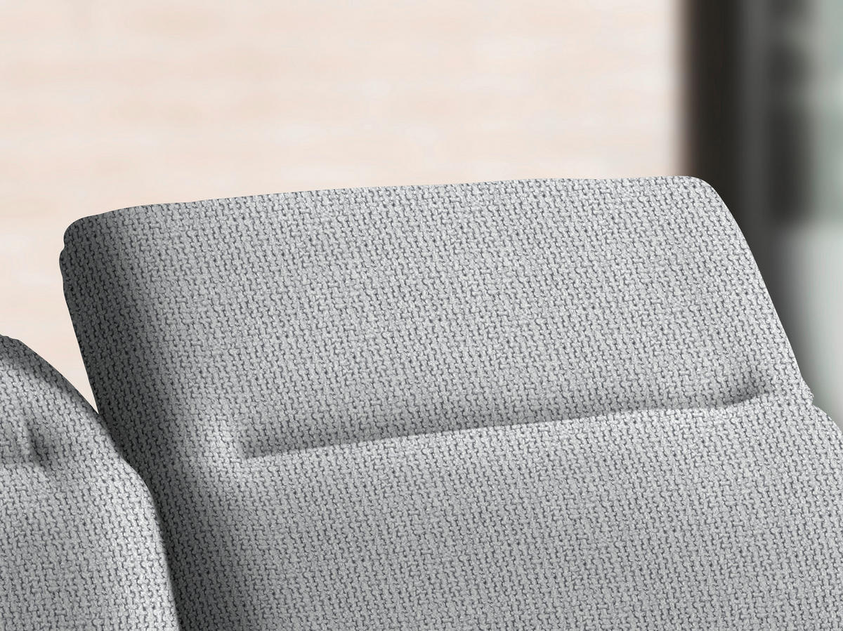 ECKSOFA in Webstoff Hellgrau  289/180 cm  - Hellgrau/Schwarz, Design, Textil/Metall (289/180cm) - Stylife