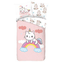 JUGENDBETTWÄSCHE 135/200 cm  - Rot/Rosa, Design, Textil (135/200cm)