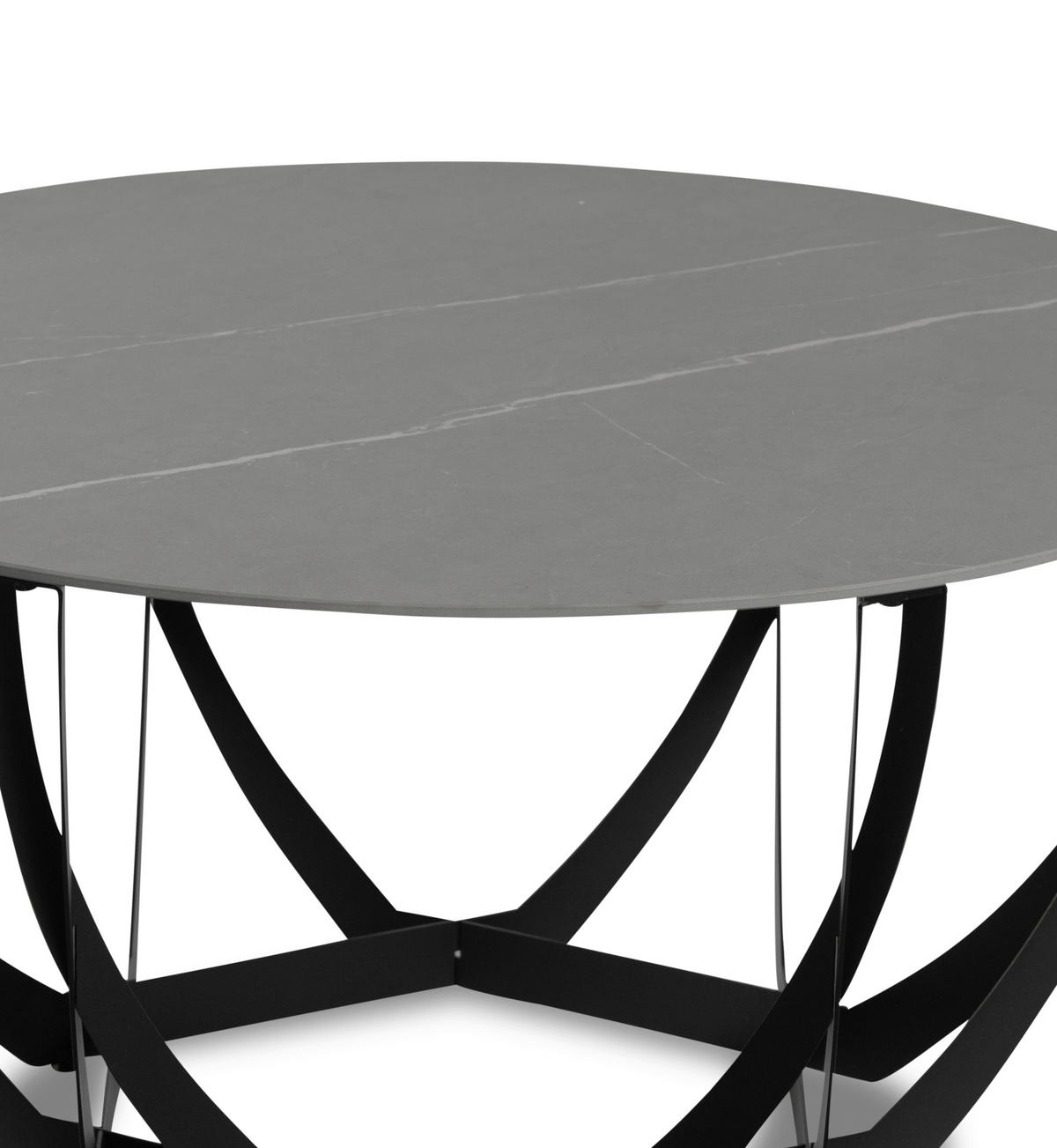 COUCHTISCH 80/80/40 cm rund Grau, Schwarz  - Schwarz/Grau, Basics, Stein/Metall (80/80/40cm) - Xora