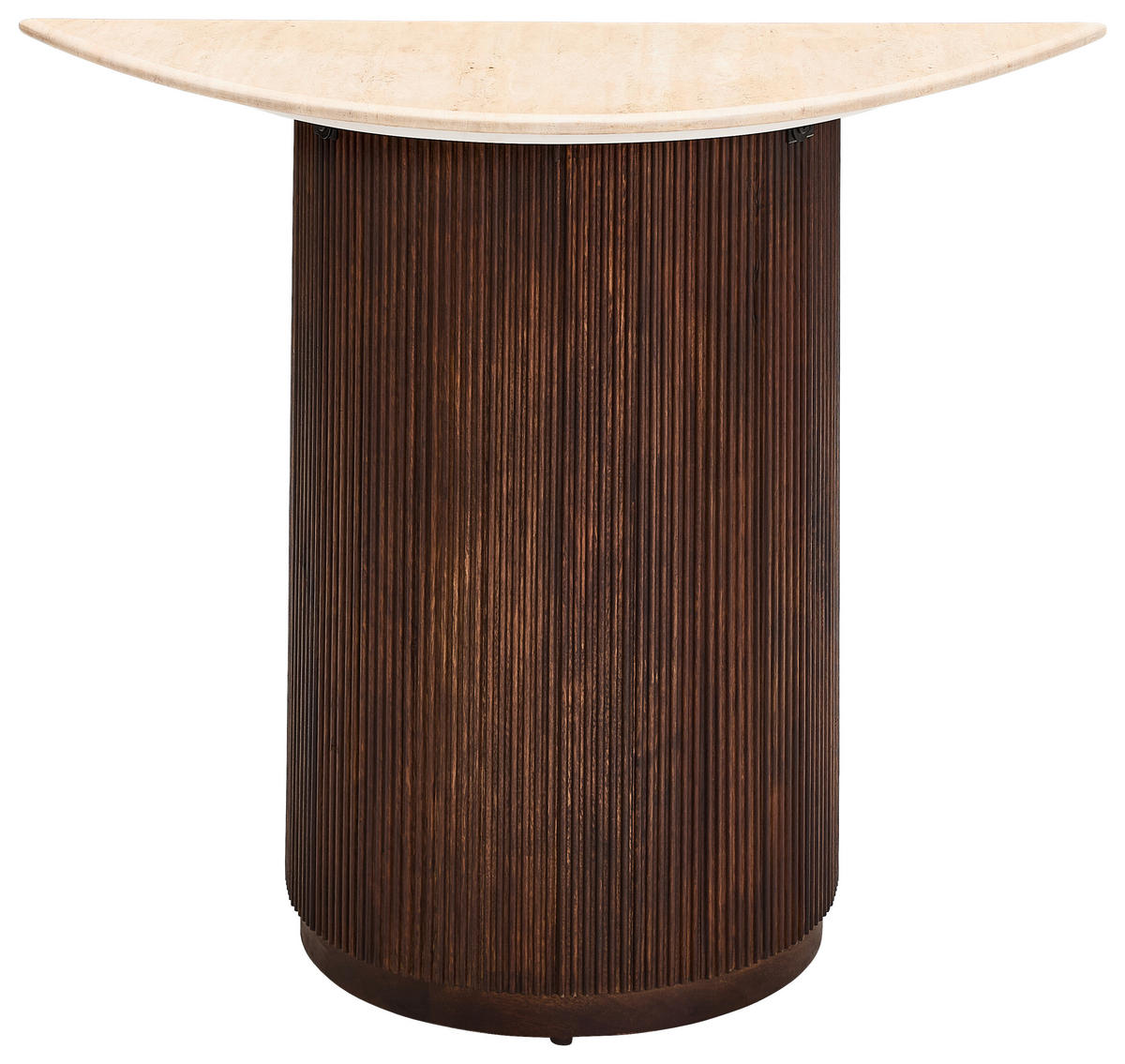 KONSOLENTISCH Mangoholz vollmassiv Dunkelbraun, Beige  - Dunkelbraun/Beige, Design, Holz/Stein (100/76/40cm) - Livetastic