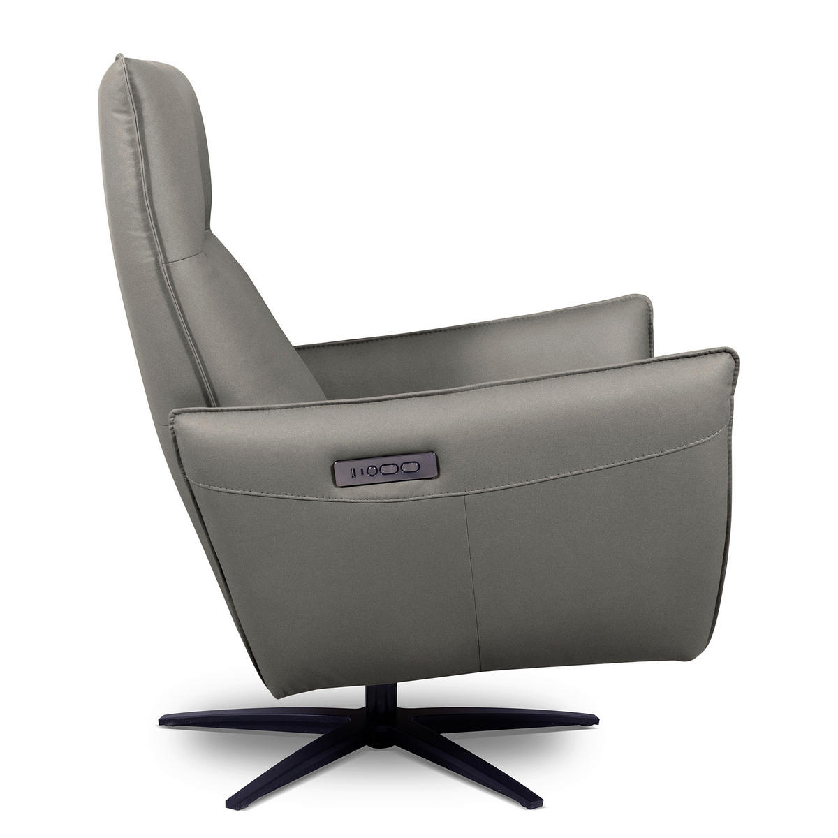 RELAXSESSEL Textil Grau  - Schwarz/Grau, Design, Textil/Metall (77/107/88cm) - Livetastic