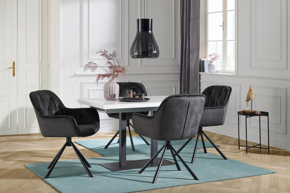 STOL ZA BLAGOVAONICU  crna, bijela  drvni materijal      - bijela/crna, Moderno, drvni materijal/metal (120/80/75cm) - MID.YOU