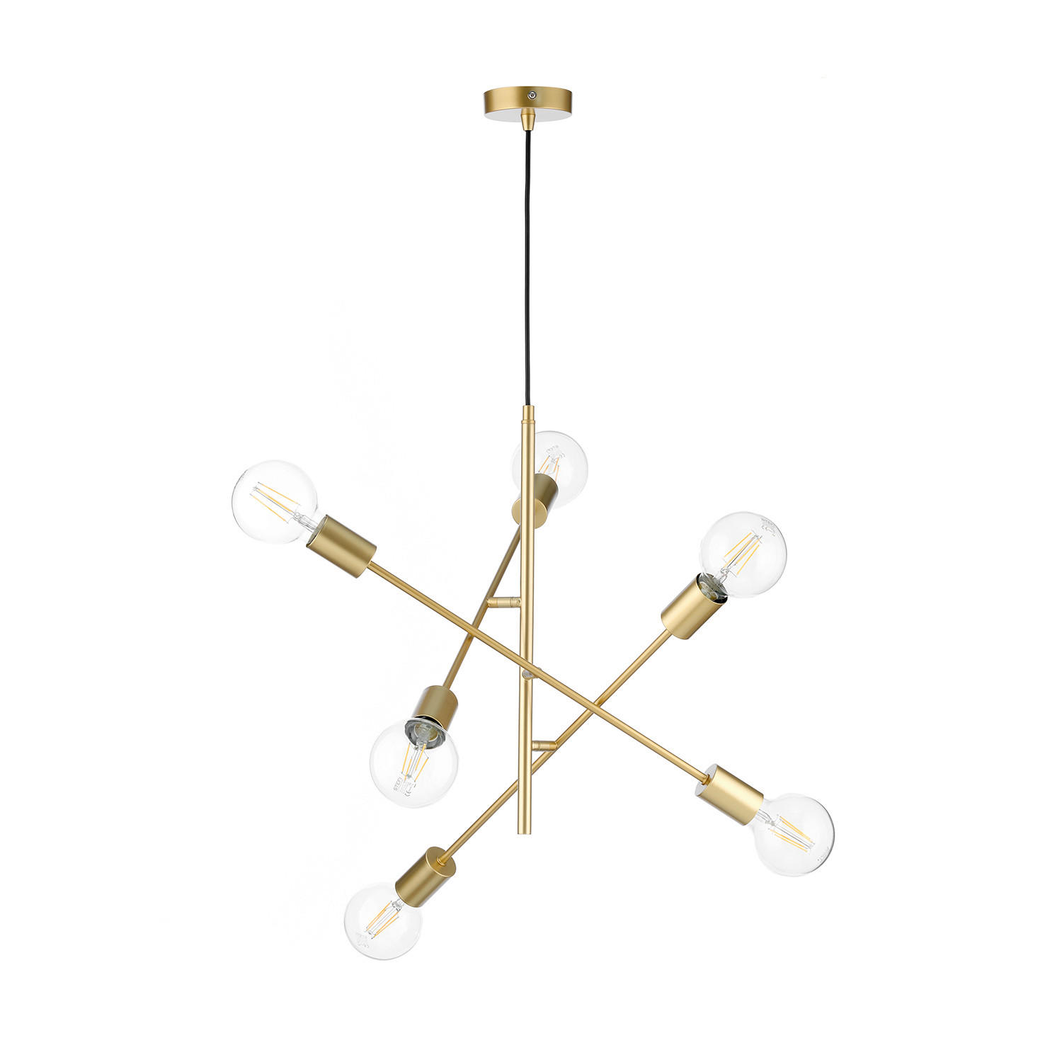 HÄNGELEUCHTE 5098 CROSS 100/100/100 cm   - Goldfarben, KONVENTIONELL, Metall (100/100/100cm)