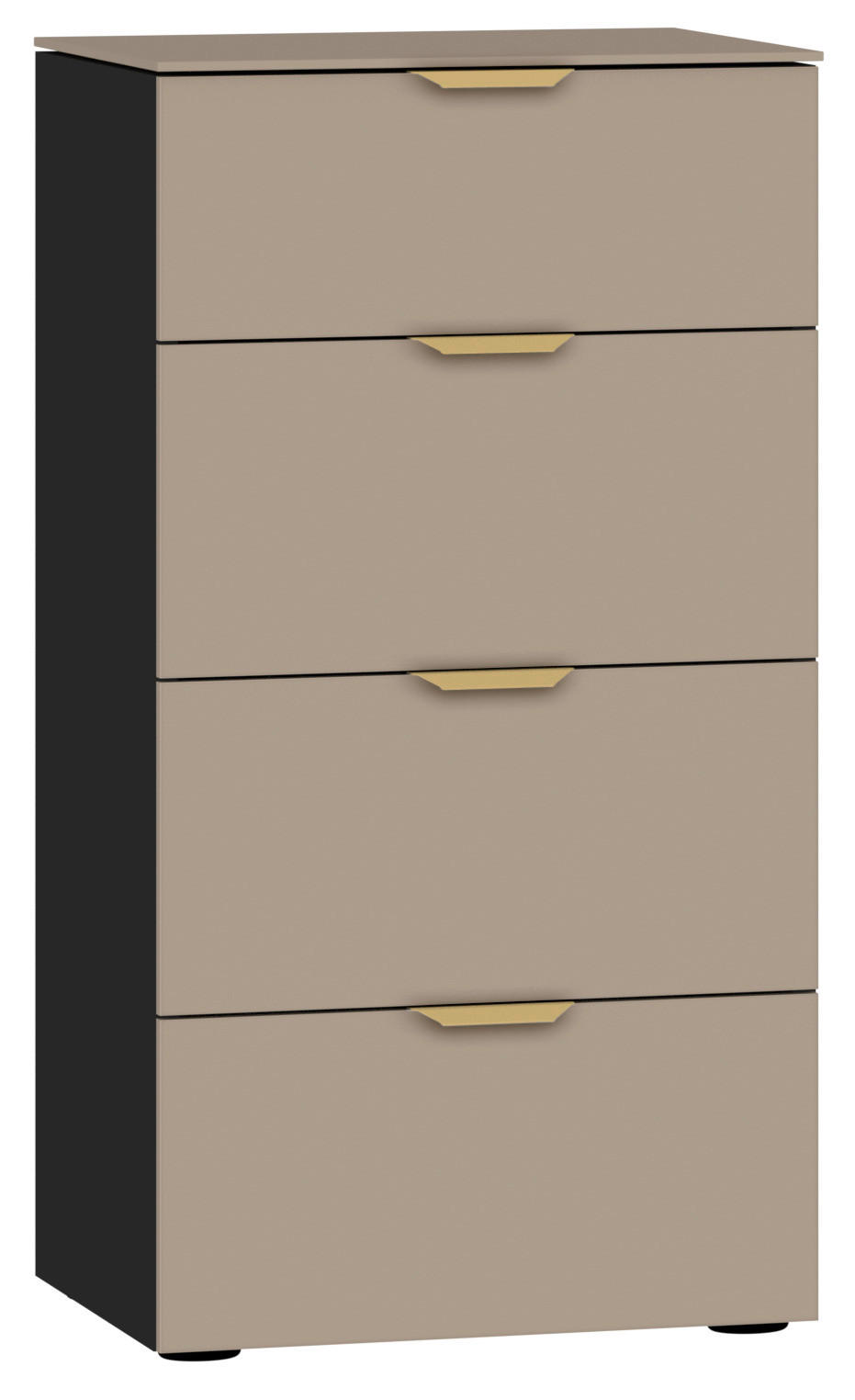 KOMMODE  in 45/87/43 cm  - Hellbraun/Goldfarben, Design, Glas/Holzwerkstoff (45/87/43cm) - Jutzler