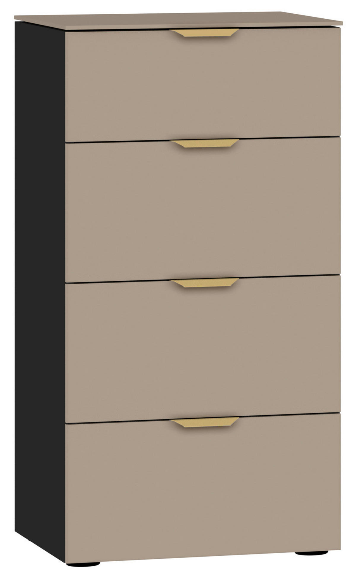 KOMMODE  in 45/87/43 cm  - Hellbraun/Goldfarben, Design, Glas/Holzwerkstoff (45/87/43cm) - Jutzler