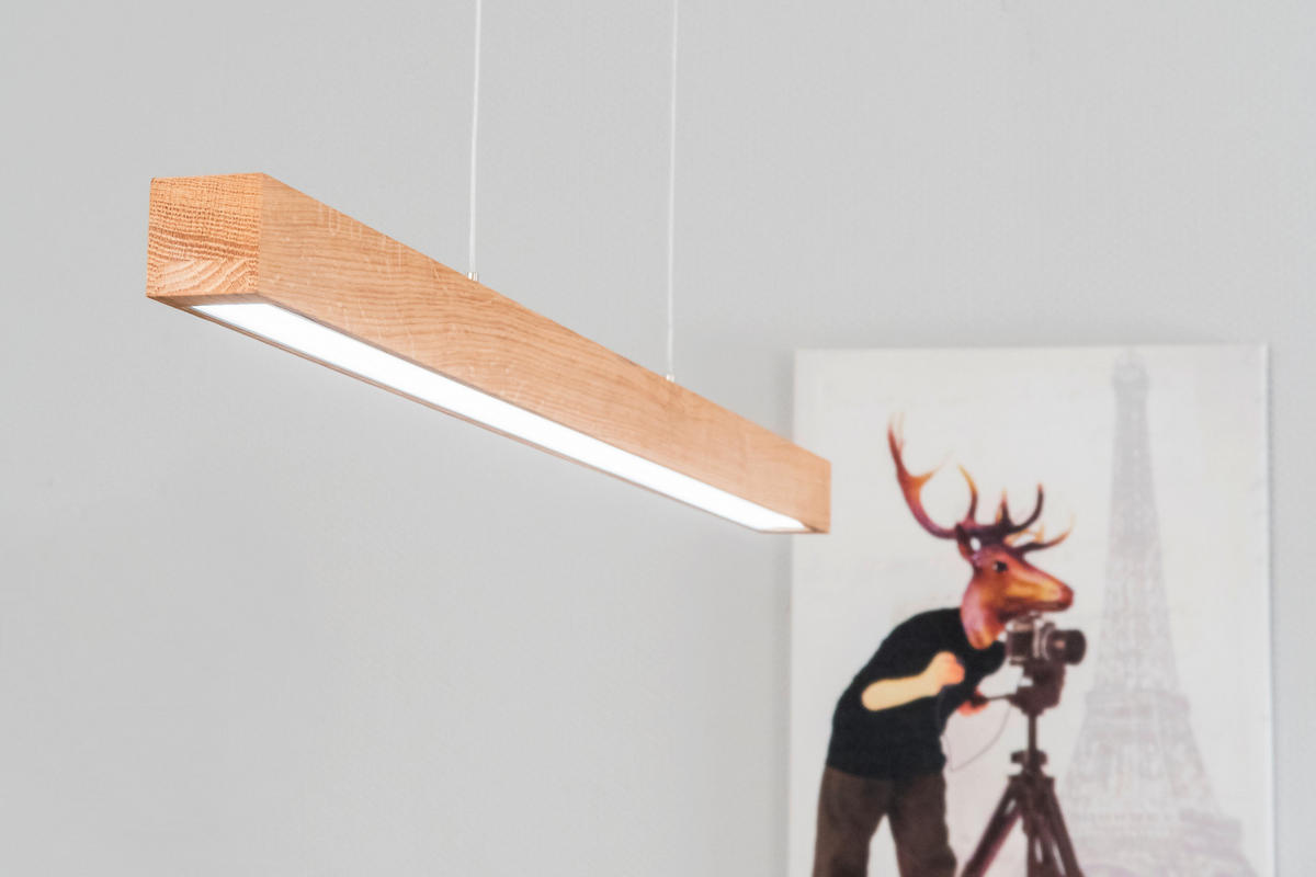 ZÁVESNÉ LED SVIETIDLO, 100/6/110 cm  - farba duba, Natur, drevo (100/6/110cm) - Dieter Knoll