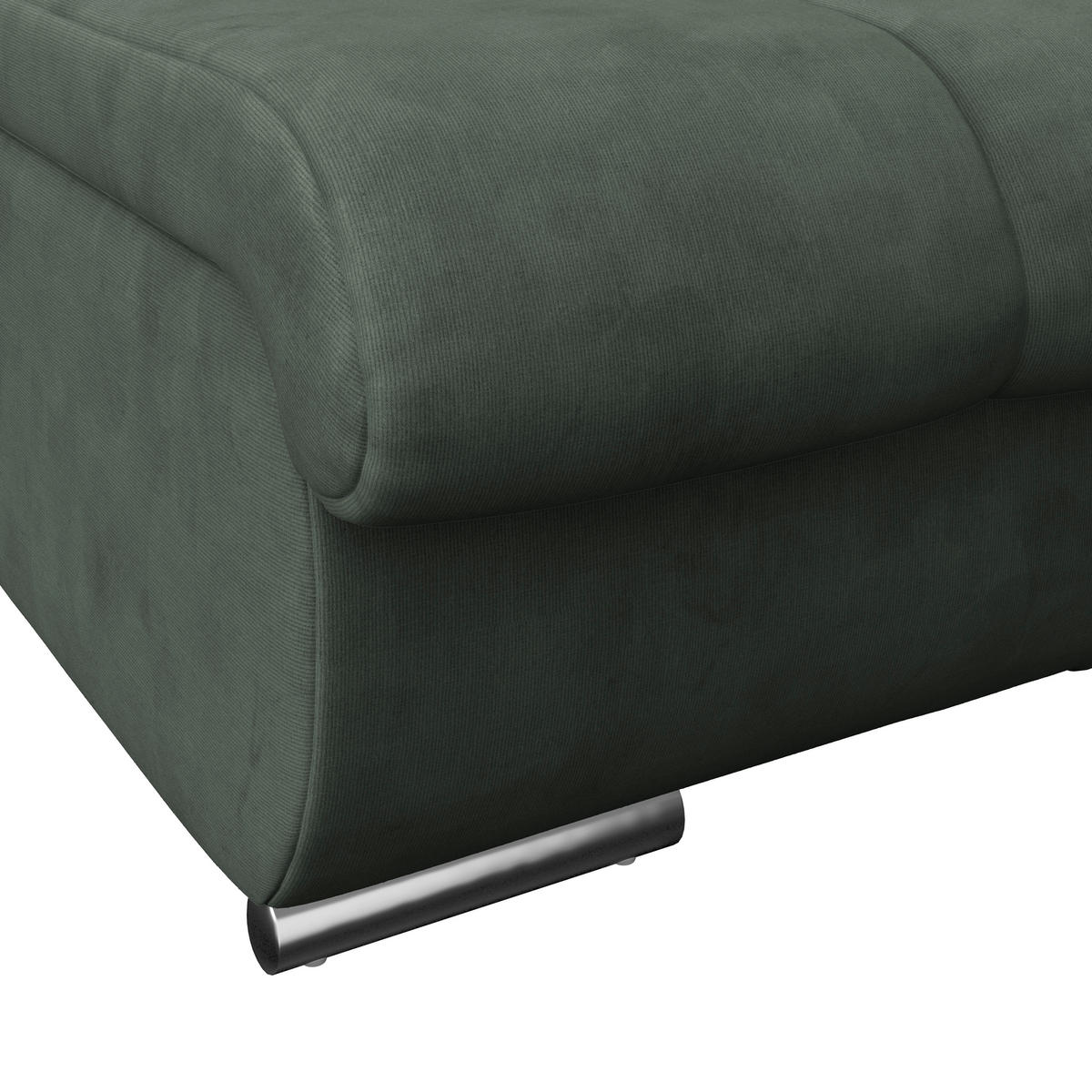 HOCKER in Textil Hellgrün  - Chromfarben/Hellgrün, Modern, Textil/Metall (100/43/80cm) - MID.YOU