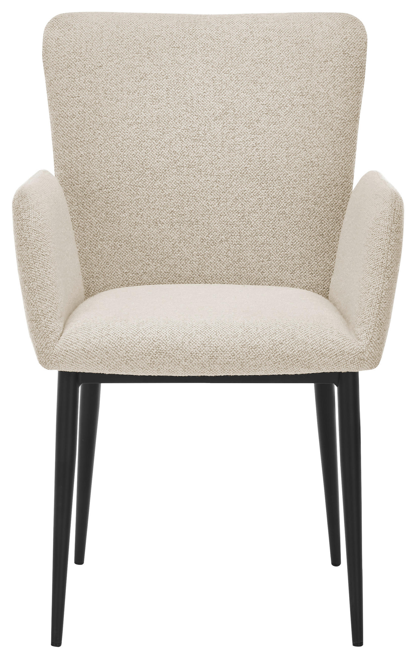 ARMLEHNSTUHL  in Stahl Bouclé  - Creme/Schwarz, Trend, Textil/Metall (57/86/61,5cm) - SetOne by Musterring