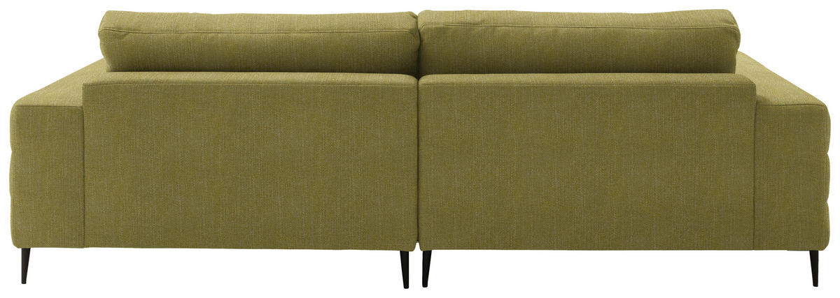 ECKSOFA in Flachgewebe Hellgrün  253/177 cm  - Schwarz/Hellgrün, Design, Textil/Metall (253/177cm) - Dieter Knoll