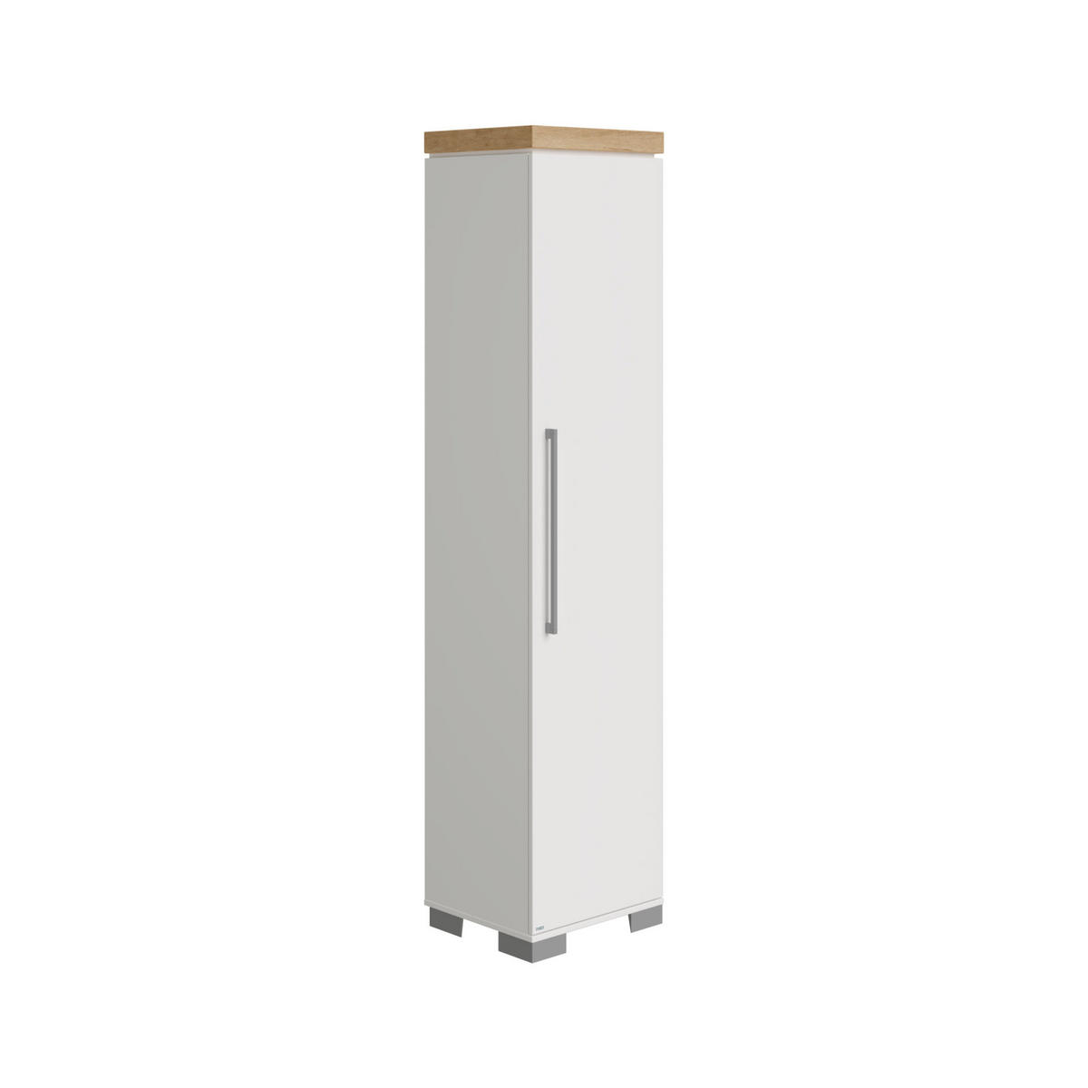 REGAL Weiß, Eichefarben  - Eichefarben/Silberfarben, Design, Holzwerkstoff/Metall (48,4/205,9/39,6cm) - Paidi
