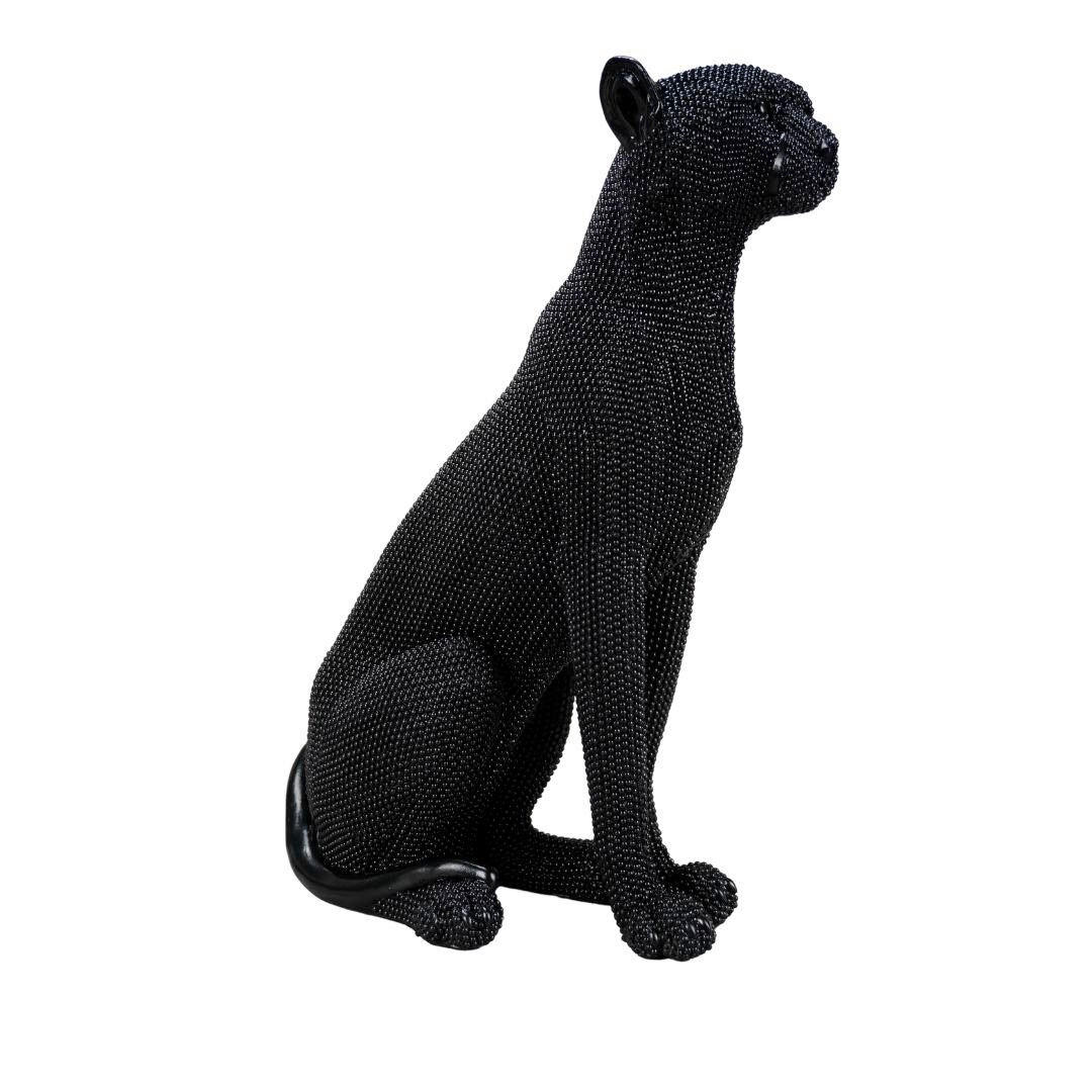 SZOBOR - fekete/magasfényű fekete, Basics, műanyag (43/16/32cm)