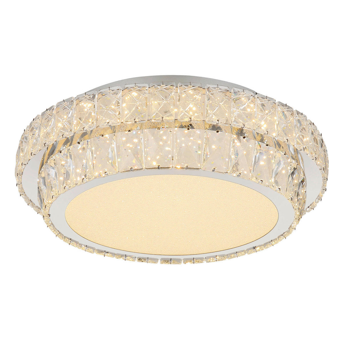 LED-DECKENLEUCHTE  40/15.5 cm    - Klar/Chromfarben, Konventionell, Glas/Kunststoff (40/15.5cm) - Globo