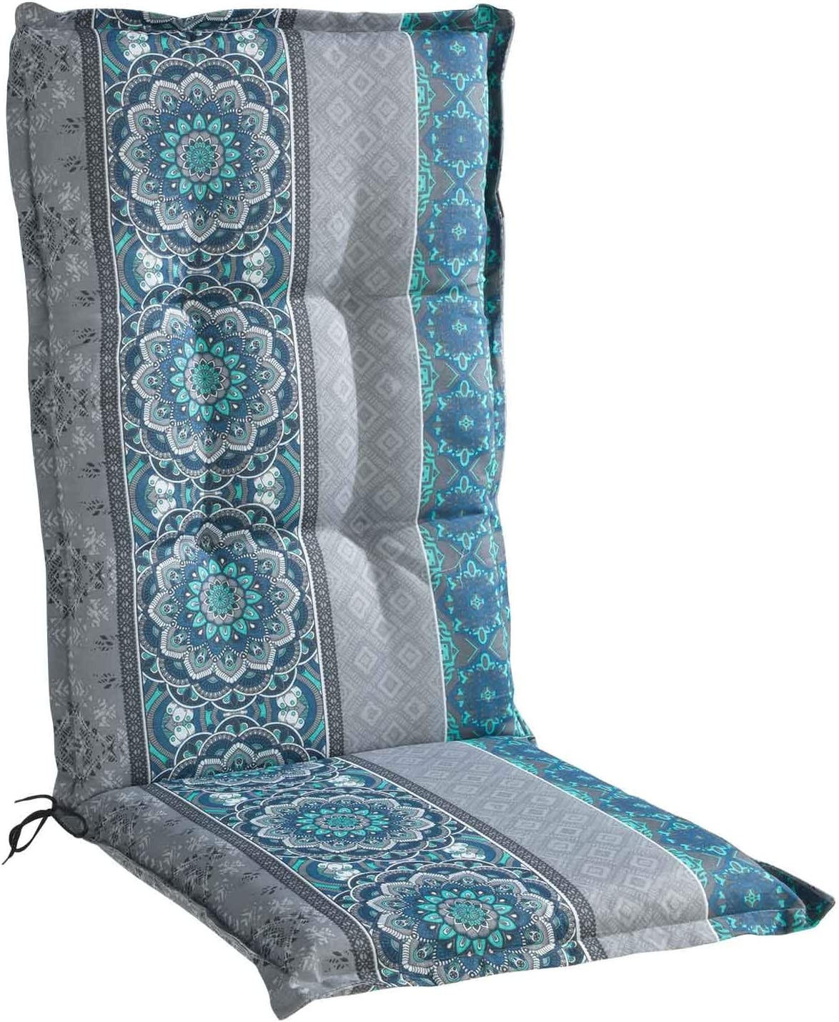 JASTUK ZA STOLICU SA NASLONOM  120/50/7 cm    - siva/plava, Dizajnerski, tekstil (120/50/7cm) - Ambia Garden
