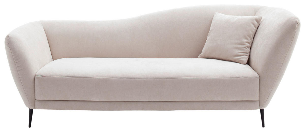 RÉCAMIERE Naturfarben Chenille Zierkissen, Rücken echt  - Schwarz/Naturfarben, KONVENTIONELL, Textil/Metall (224/70/97cm) - Hom`in