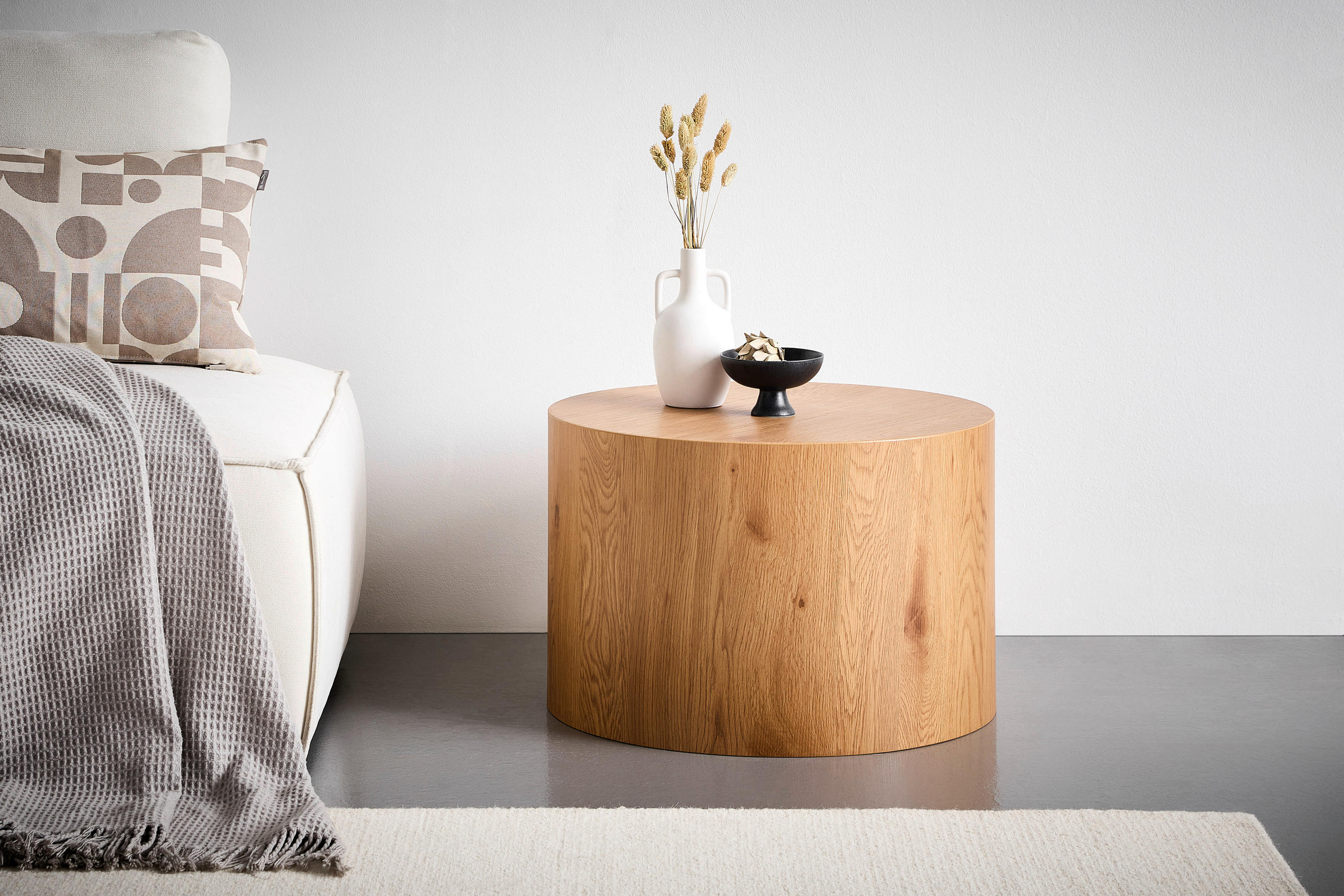 BEISTELLTISCH 60/60/40 cm Eichefarben rund - Eichefarben, Design, Holzwerkstoff (60/60/40cm) - Xora