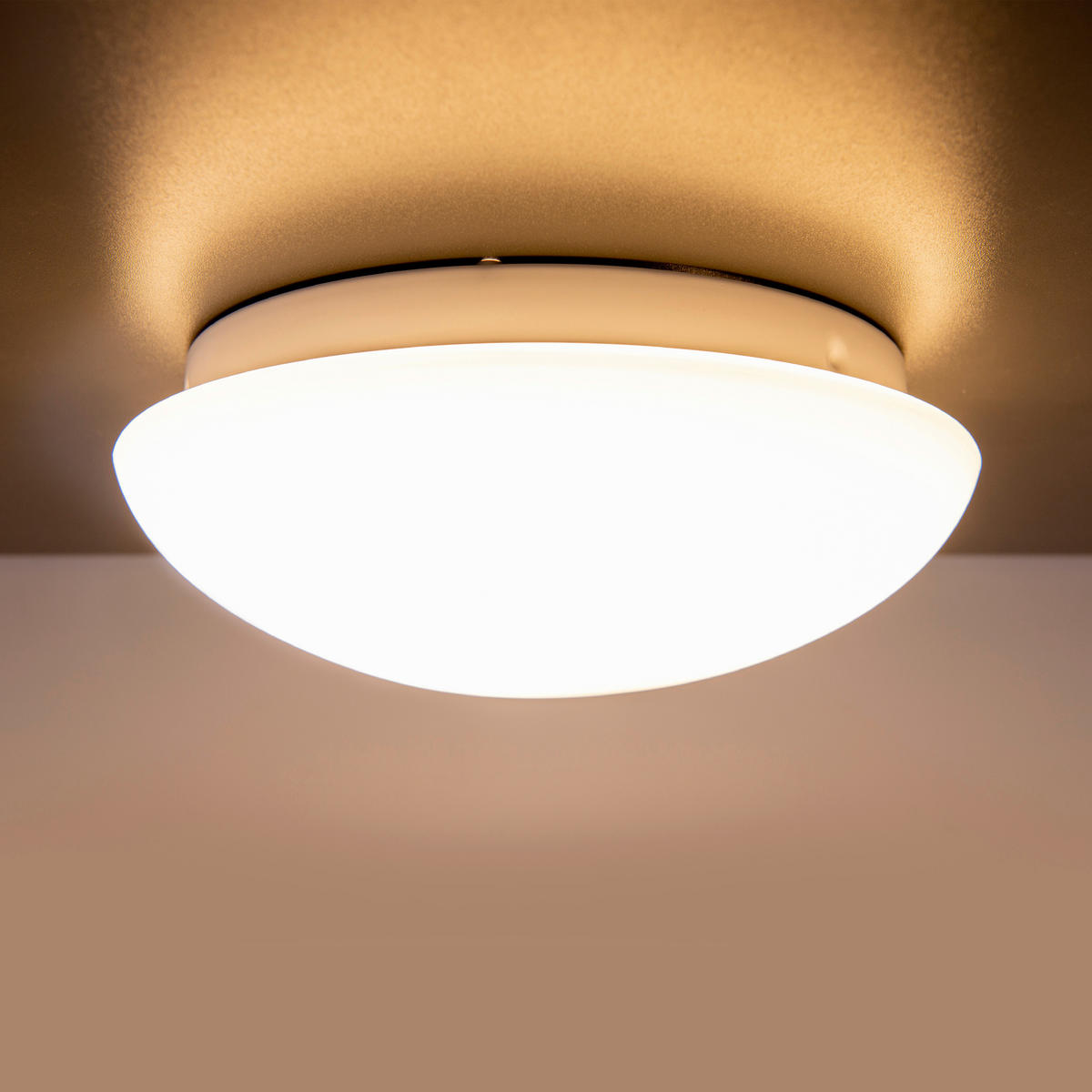 LED-DECKENLEUCHTE 25,5/10 cm   - Weiß, Basics, Glas/Metall (25,5/10cm) - Näve