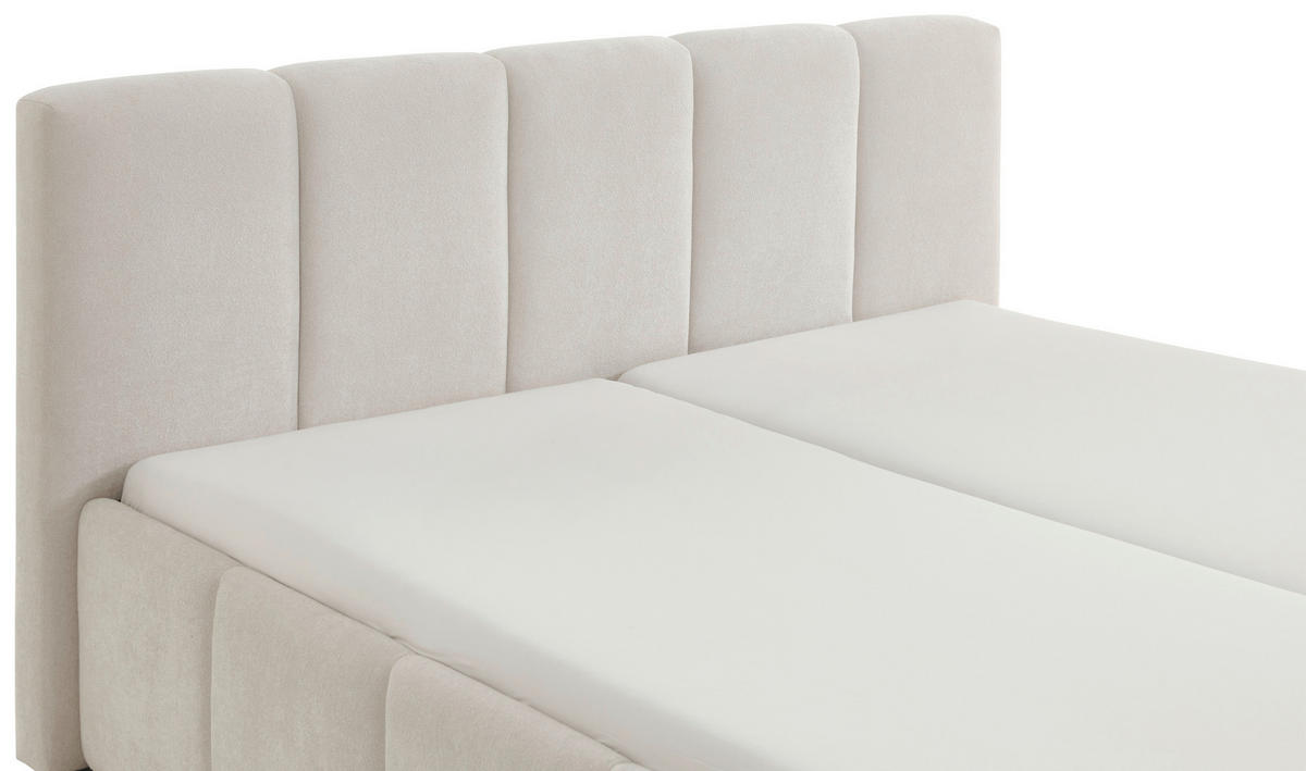 POLSTERBETT 180/200 cm  in Beige  - Beige/Schwarz, Design, Holz/Textil (180/200cm) - Xora