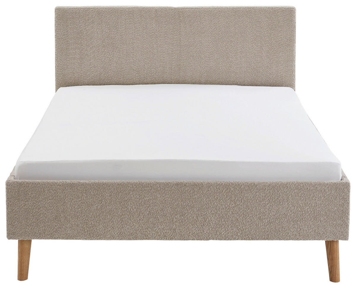 POLSTERBETT 140/200 cm  in Taupe  - Taupe/Eichefarben, Basics, Holz/Textil (140/200cm) - Boxxx