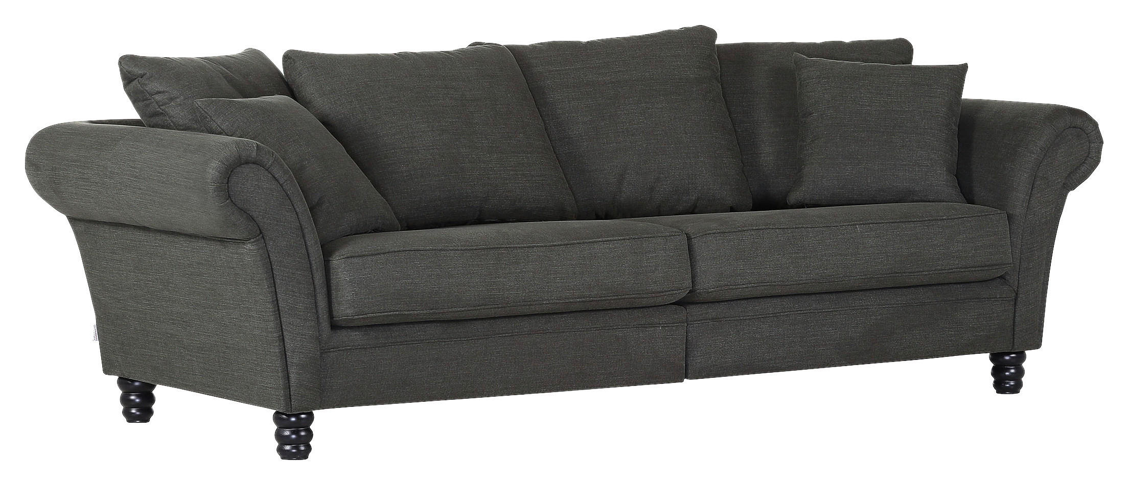 MEGA SOFFA i flatväv mörkgrå, mörkgrön  - mörkgrå/grön, Design, trä/textil (270/80/53/110cm)