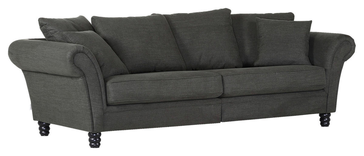 MEGA SOFFA i flatväv mörkgrå, mörkgrön  - mörkgrå/grön, Design, trä/textil (270/80/53/110cm)