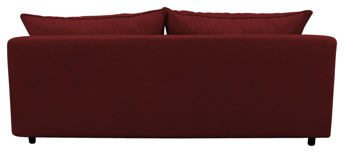 SCHLAFSOFA in Velours Bordeaux  - Bordeaux/Goldfarben, Design, Textil/Metall (200/90/97cm) - MID.YOU