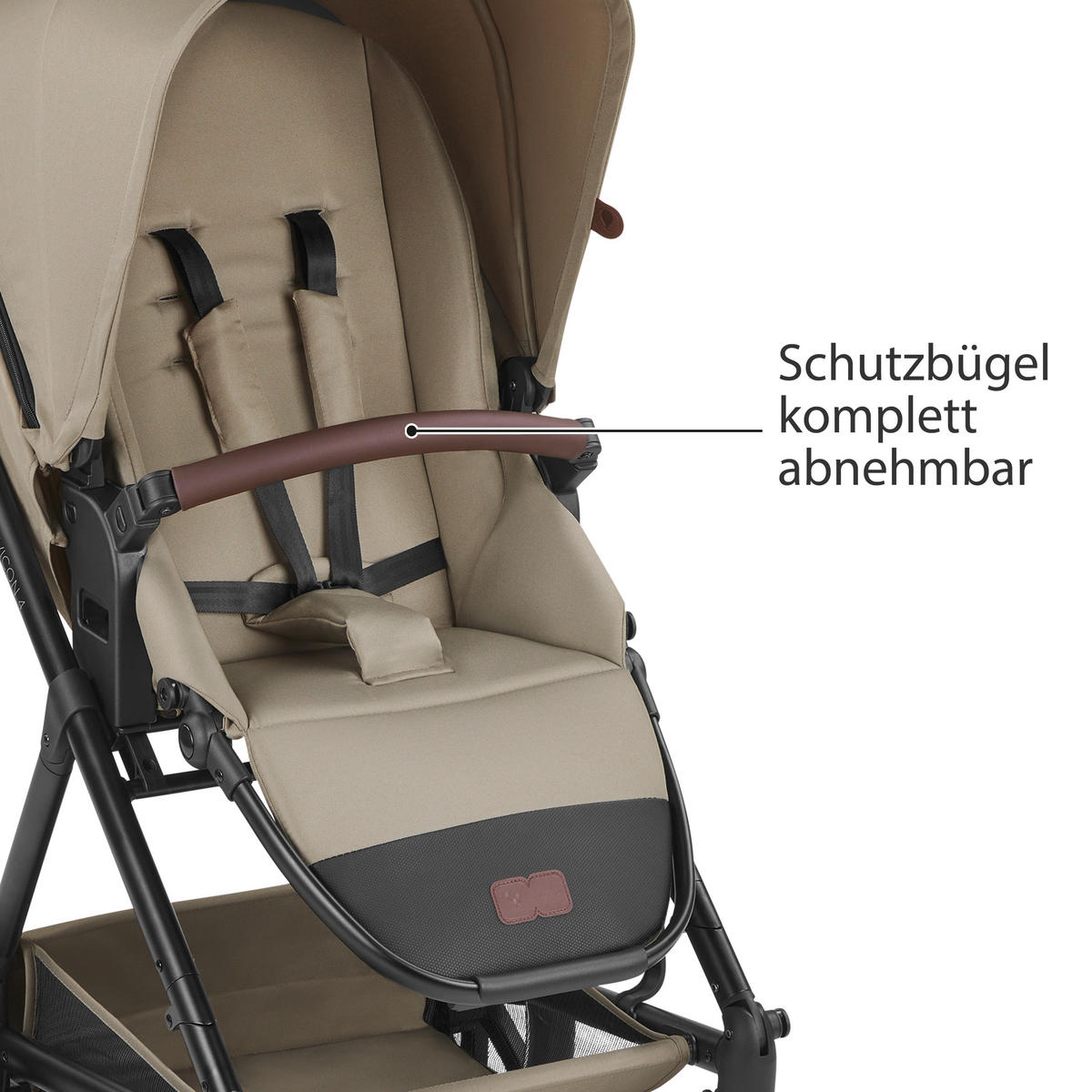 KINDERWAGENSET  Vicon 4  Reed  - Beige/Schwarz, Basics, Textil/Metall (91/61/110cm) - ABC Design