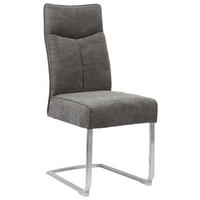 SCHWINGSTUHL Edelstahl Webstoff  - Edelstahlfarben/Grau, Design, Textil/Metall (44/102/64cm) - Novel