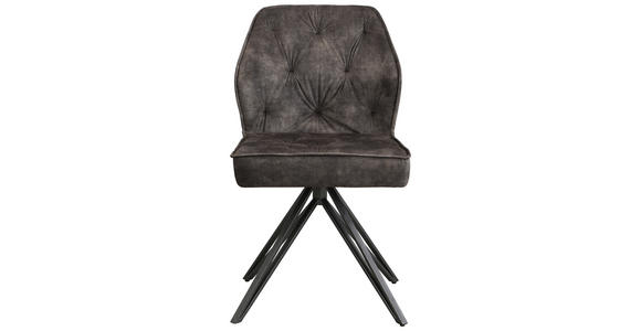 STUHL   Webstoff  Schwarz, Graugrün  - Schwarz/Graugrün, Design, Textil/Metall (50/85/60cm) - Carryhome