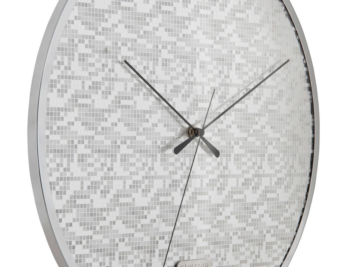 NÁSTĚNNÉ HODINY, barvy stříbra, 40/40/4.5 cm - barvy stříbra, Konvenční, kov (40/40/4.5cm) - Karlsson