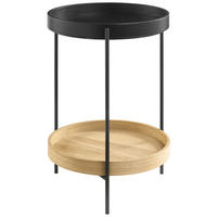 BEISTELLTISCH 43/43/59 cm Eiche Anthrazit, Schwarz rund  - Anthrazit/Schwarz, Design, Holz/Metall (43/43/59cm) - Musterring