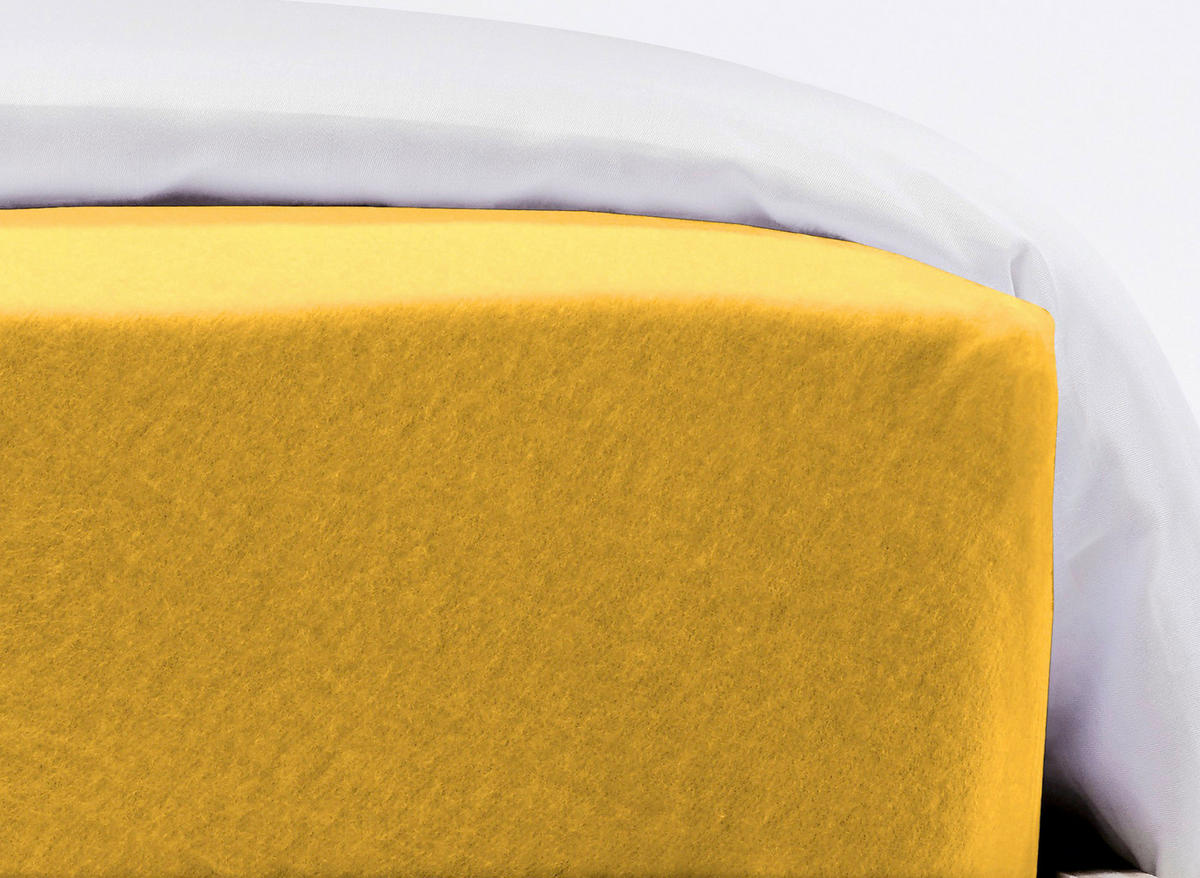 SPANNBETTTUCH Flausch Jersey Jersey  - Gelb, Basics, Textil (150/200cm) - Fleuresse