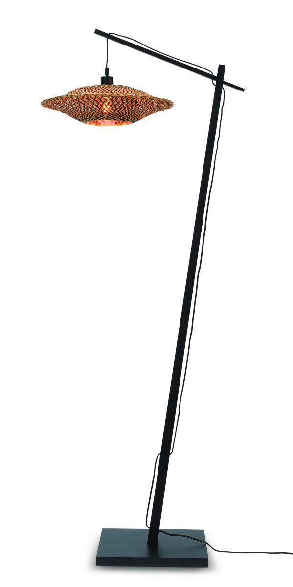 GOLVLAMPA GOOD&MOJO  44/176 cm    - svart/naturfärgad, Trend, trä (44/176cm) - Good & Mojo