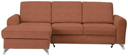 ECKSOFA in Flachgewebe Orange, Rostfarben  - Rostfarben/Silberfarben, Design, Textil/Metall (167/244cm) - Cantus