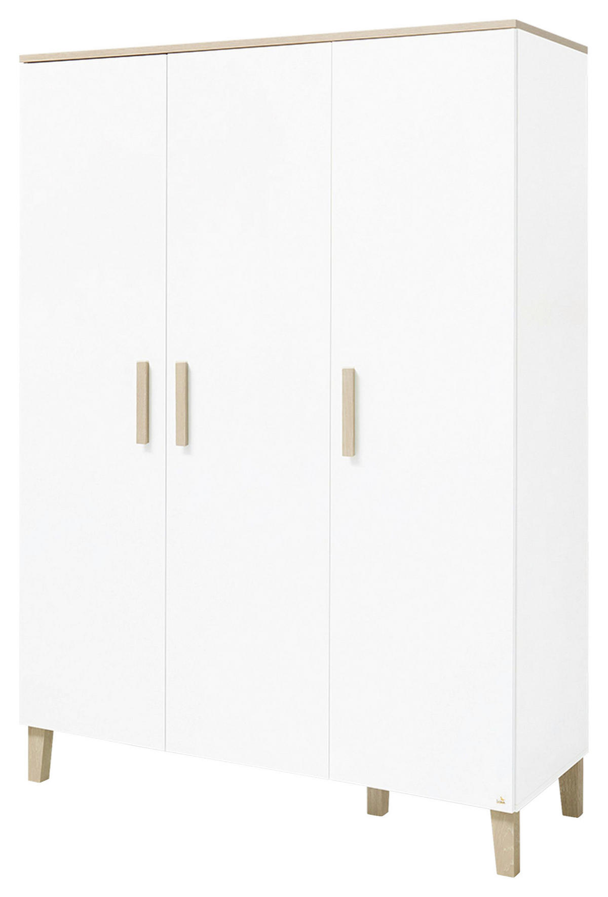 BABYKLEIDERSCHRANK LUMI  - Eichefarben/Weiß, Design, Holz/Holzwerkstoff (135/189/56cm) - Pinolino