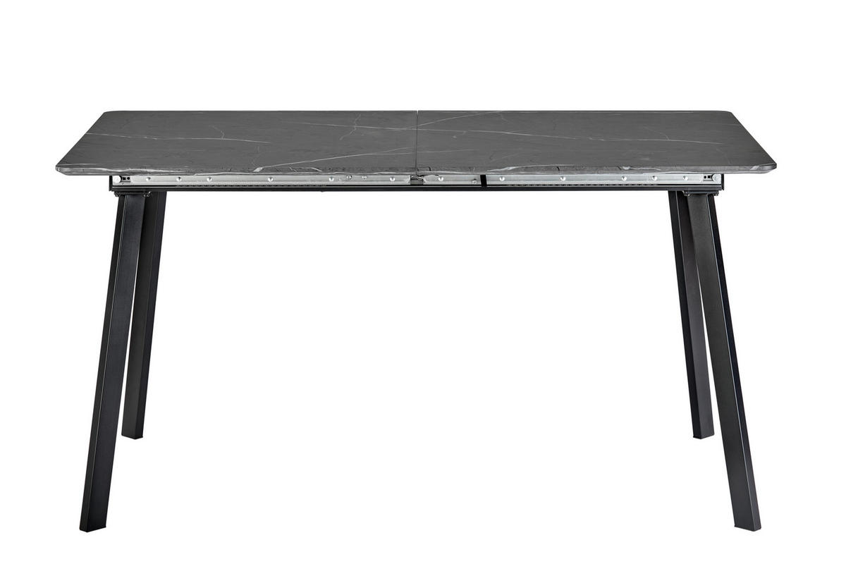 ESSTISCH Grau rechteckig  ausziehbar  - Schwarz/Grau, KONVENTIONELL, Holzwerkstoff/Metall (140/180/75/80cm) - MID.YOU