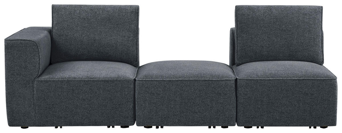 SOFA drvo, plastika, tekstil  tamno siva    - tamno siva/crna, Design, drvo/tekstil (230,5/65/90cm) - Livetastic