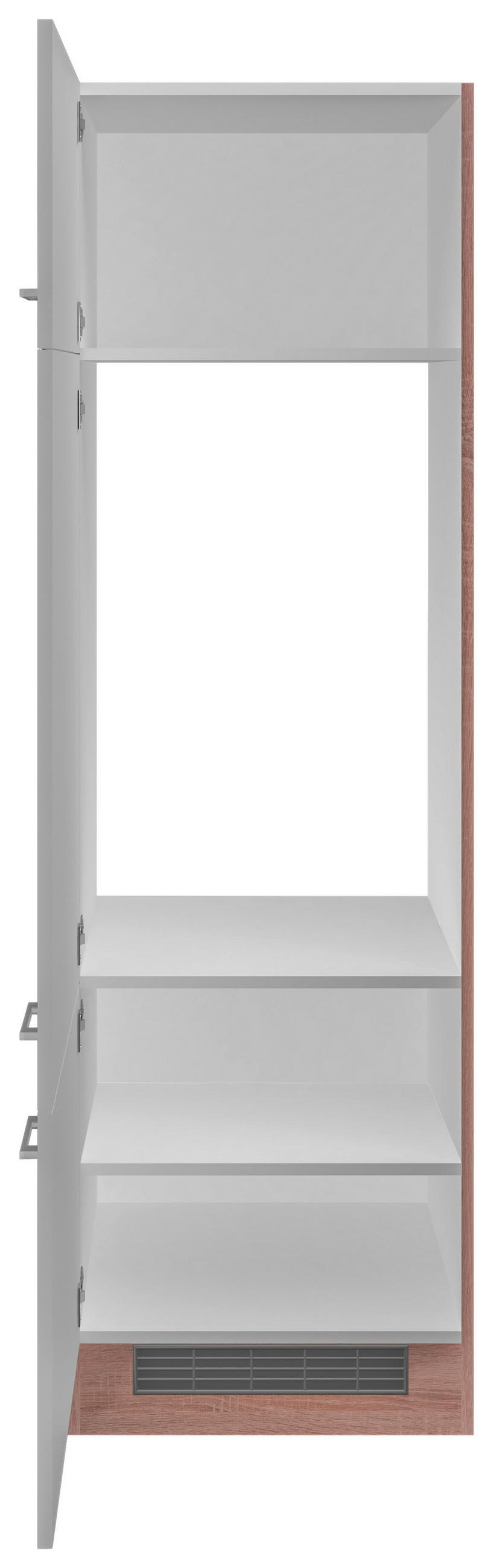 GERÄTEUMBAUSCHRANK 60/200/57 cm in Weiß, Sonoma Eiche - Alufarben/Weiß, KONVENTIONELL, Holzwerkstoff/Kunststoff (60/200/57cm) - FlexWell