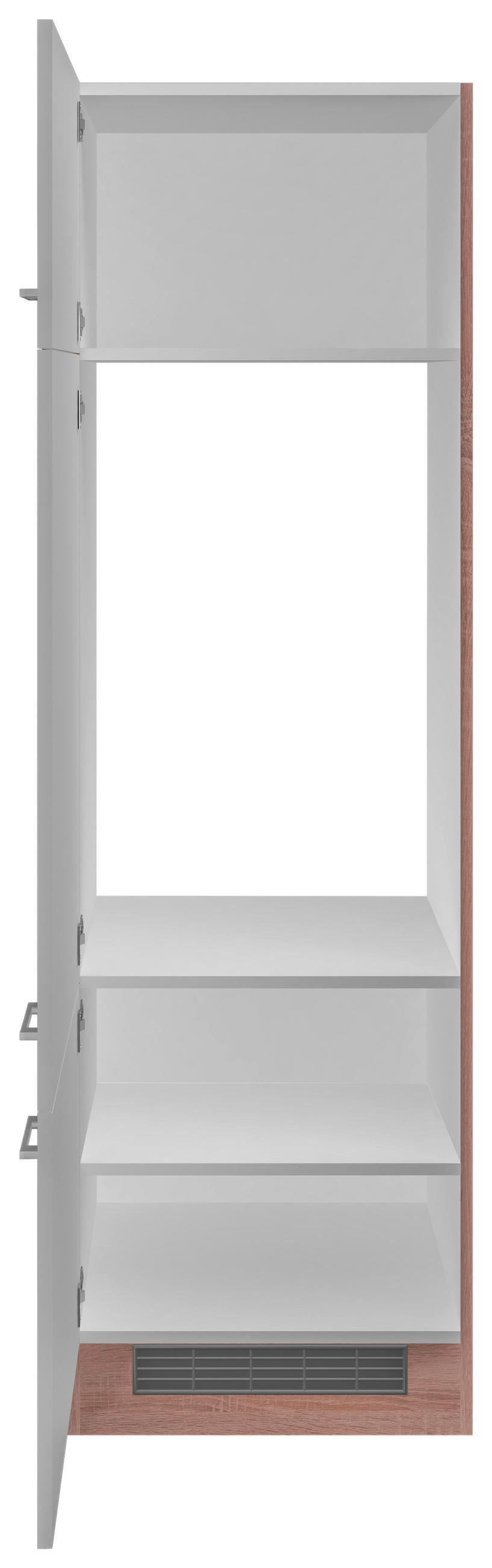 GERÄTEUMBAUSCHRANK 60/200/57 cm  in Weiß, Sonoma Eiche  - Alufarben/Weiß, KONVENTIONELL, Holzwerkstoff/Kunststoff (60/200/57cm) - FlexWell