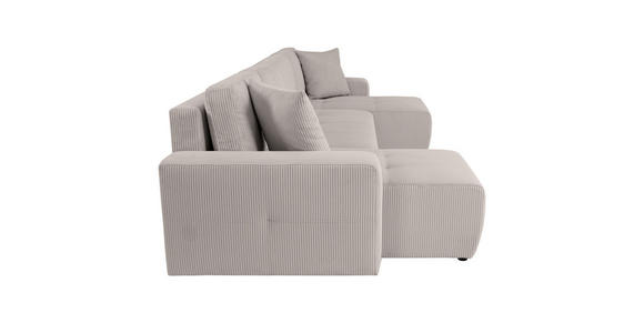 Wohnlandschaft inkl. Funktion Hellbraun Cord  - Hellbraun/Schwarz, KONVENTIONELL, Textil (146/317/146cm) - Xora