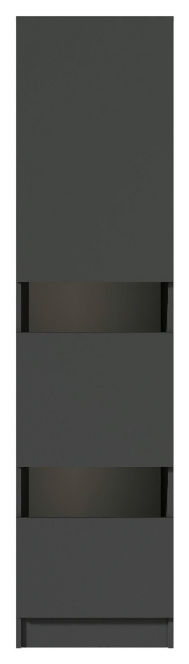 MEHRZWECKSCHRANK 50/200/68 cm  in Anthrazit  - Anthrazit/Schwarz, Design, Holzwerkstoff/Metall (50/200/68cm) - Milino