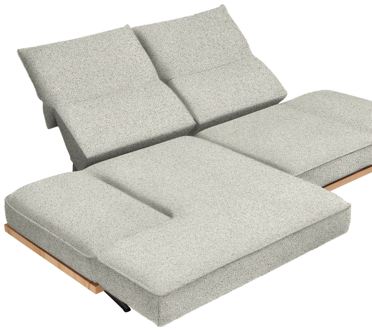 ECKSOFA Chenille Creme  - Creme/Schwarz, Design, Holz/Textil (132/240cm) - Koinor