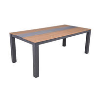 ZAHRADNÍ STŮL, kov, plast, 200/100/75 cm - antracitová/hnědá, Basics, kov/plast (200/100/75cm) - Gardenson