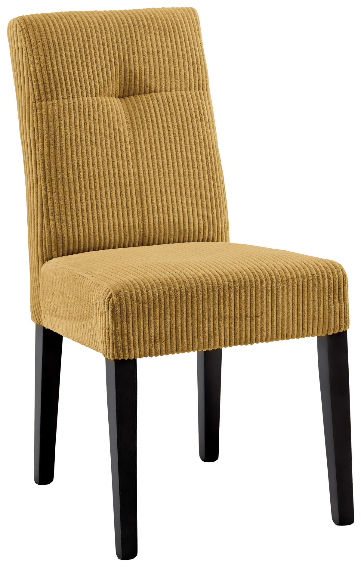 STUHL Cord Schwarz, Currygelb Buche massiv  - Currygelb/Schwarz, KONVENTIONELL, Holz/Textil (47,5/91,5/63cm) - home24