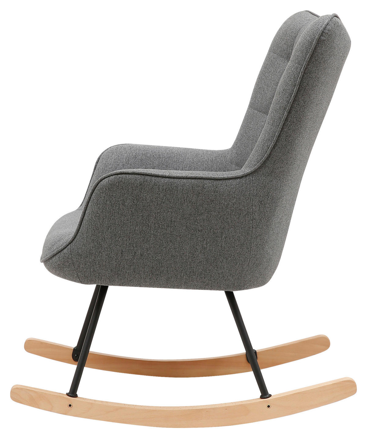 SCHAUKELSESSEL Webstoff Grau    - Buchefarben/Schwarz, MODERN, Holz/Textil (72/92/92cm) - MID.YOU